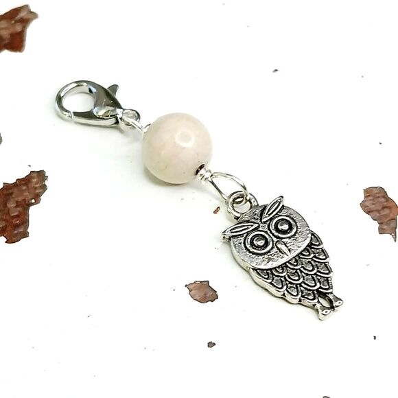 Glass Beaded Owl Zipper Pull Charm - Picture 1 of 1